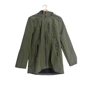 HFX Halifax Hooded Mid Length Olive Green Jacket Med